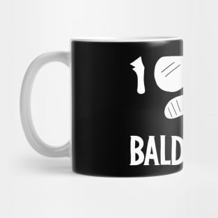 baldstache logo white Mug